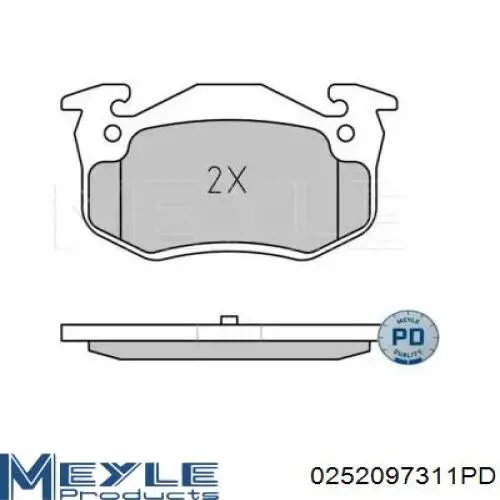 0252097311PD Meyle pastillas de freno traseras