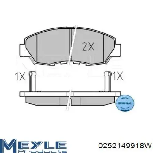 0252149918W Meyle pastillas de freno delanteras