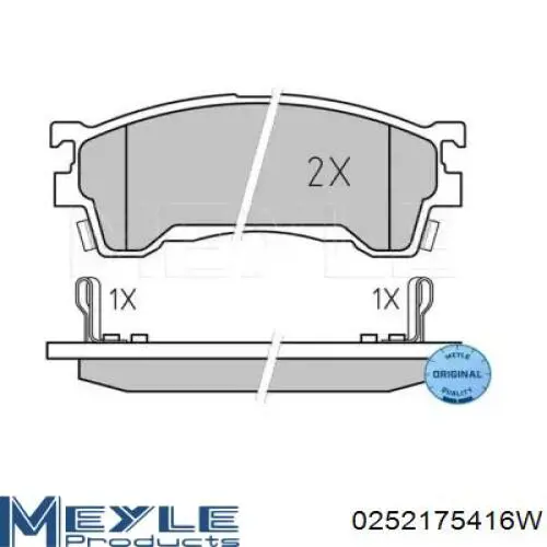 0252175416W Meyle pastillas de freno delanteras