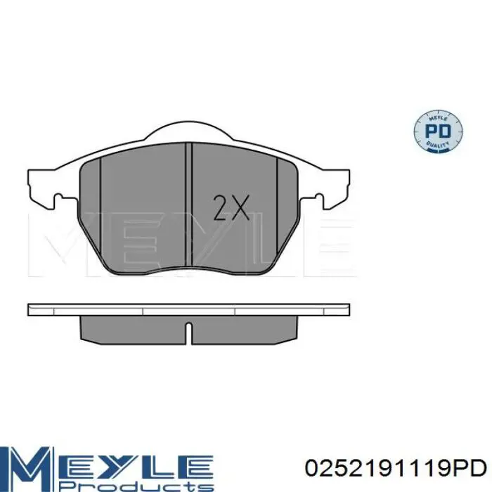 0252191119PD Meyle pastillas de freno delanteras