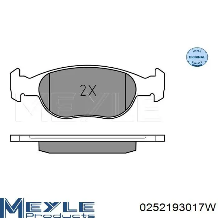 0252193017W Meyle pastillas de freno delanteras