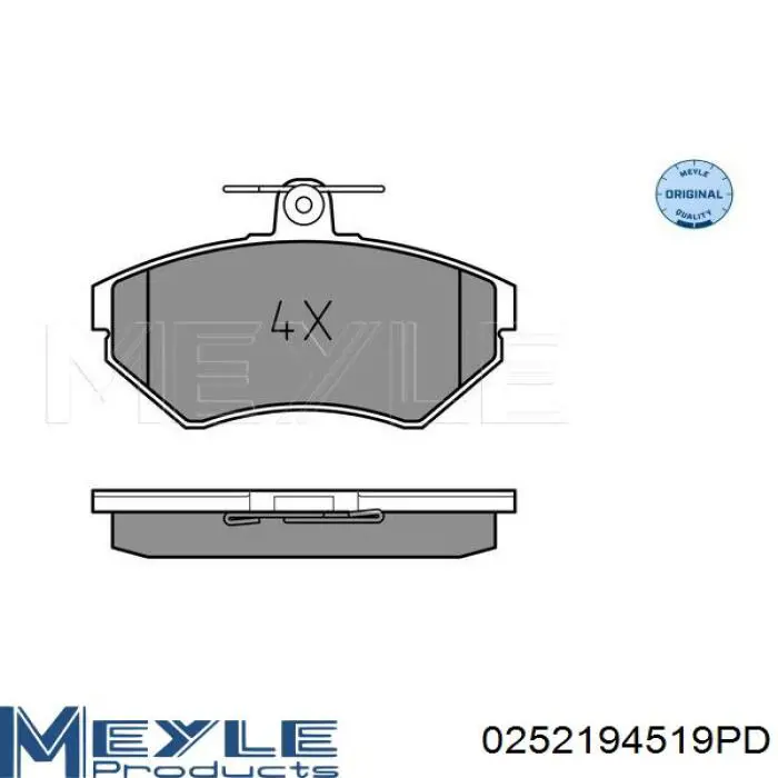 0252194519PD Meyle pastillas de freno delanteras