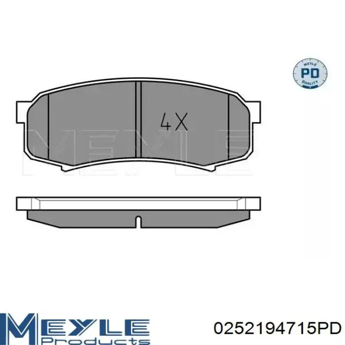 0252194715PD Meyle pastillas de freno traseras