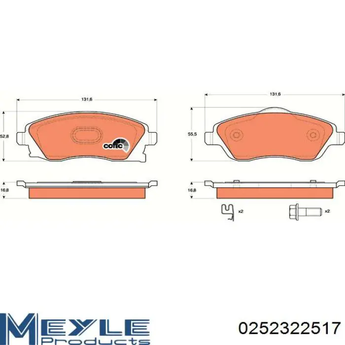  Pastillas de freno delanteras para Opel Meriva 