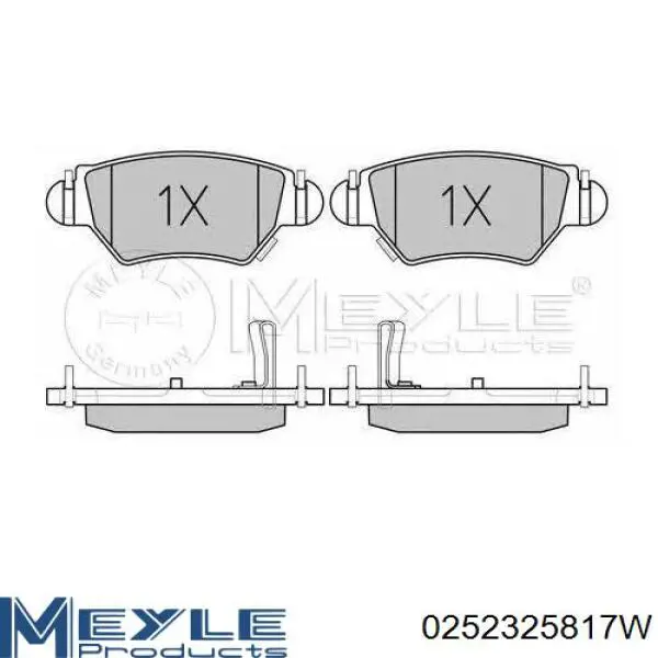 0252325817W Meyle pastillas de freno traseras