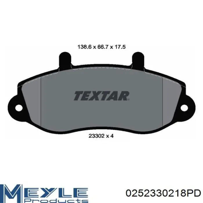 0252330218PD Meyle pastillas de freno delanteras