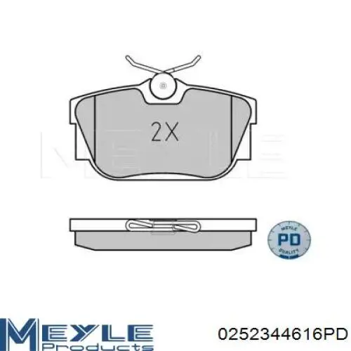 0252344616PD Meyle pastillas de freno traseras
