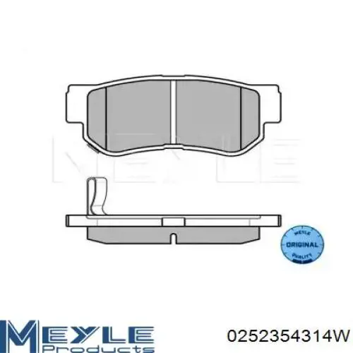 0252354314W Meyle pastillas de freno traseras