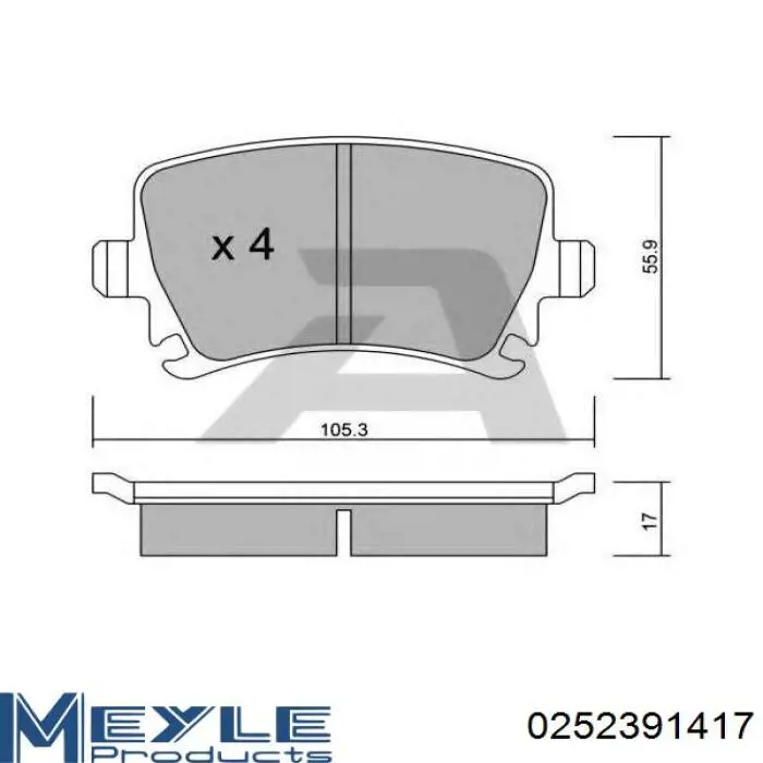  Pastillas de freno traseras para Seat Exeo 3R5