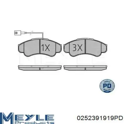 0252391919PD Meyle pastillas de freno delanteras