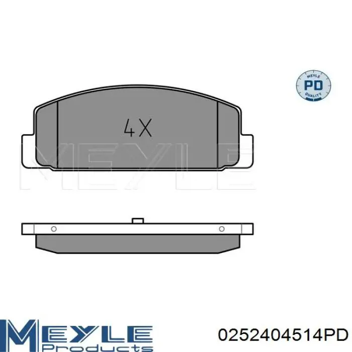 0252404514PD Meyle pastillas de freno traseras