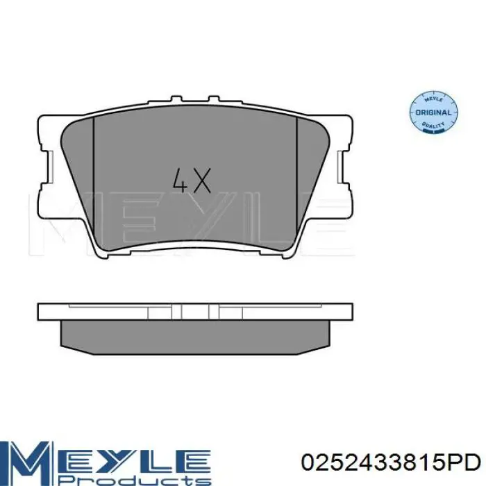 0252433815PD Meyle pastillas de freno traseras