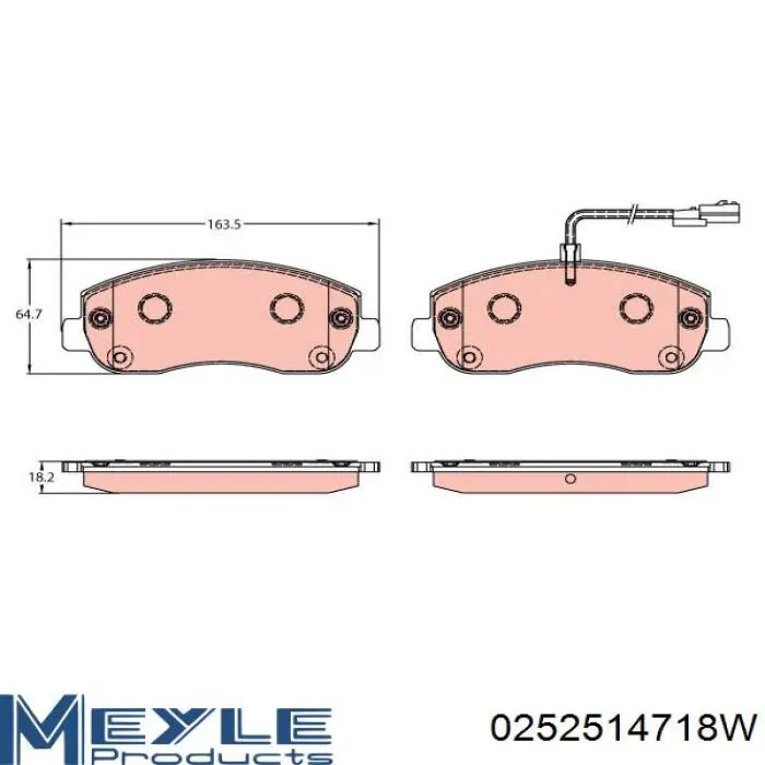 0252514718W Meyle pastillas de freno delanteras