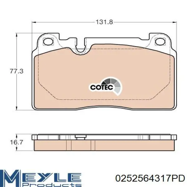 0252564317PD Meyle pastillas de freno delanteras