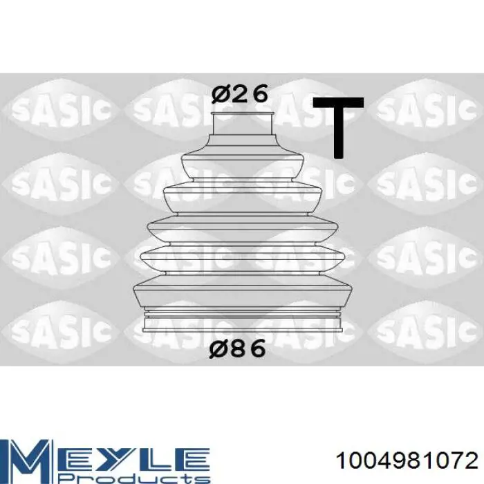 100 498 1072 Meyle fuelle, árbol de transmisión delantero exterior