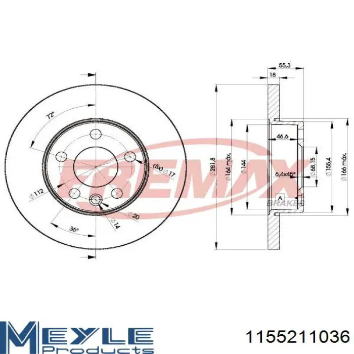  Freno de disco delantero para Alfa Romeo Giulietta 116