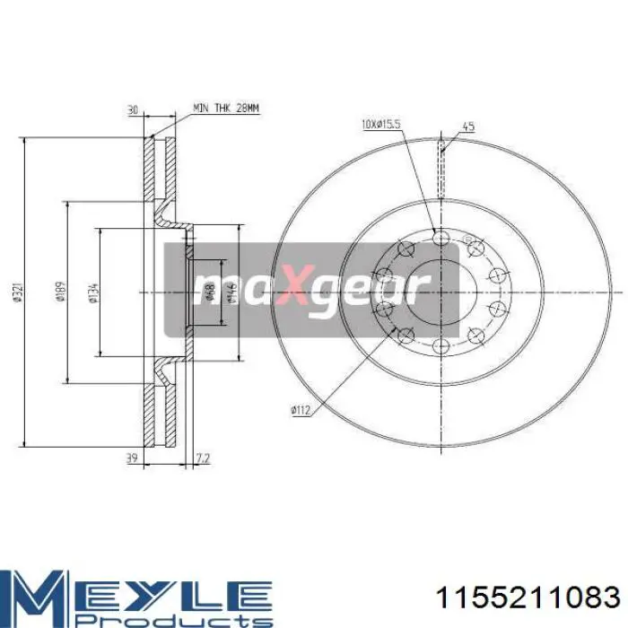 986478985 Bosch freno de disco delantero