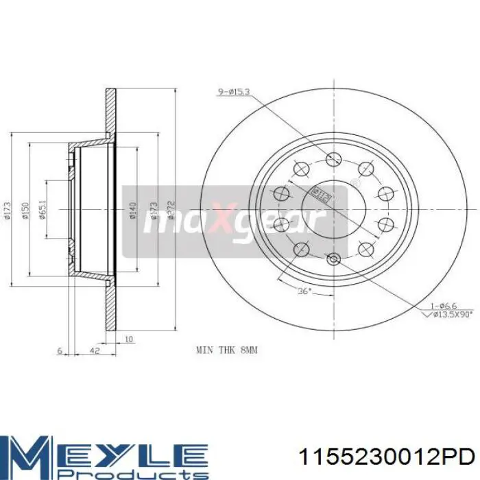  Disco de freno trasero para Seat ATECA KH7