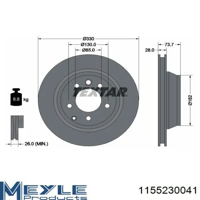  Disco de freno trasero para Volkswagen Touareg 1 