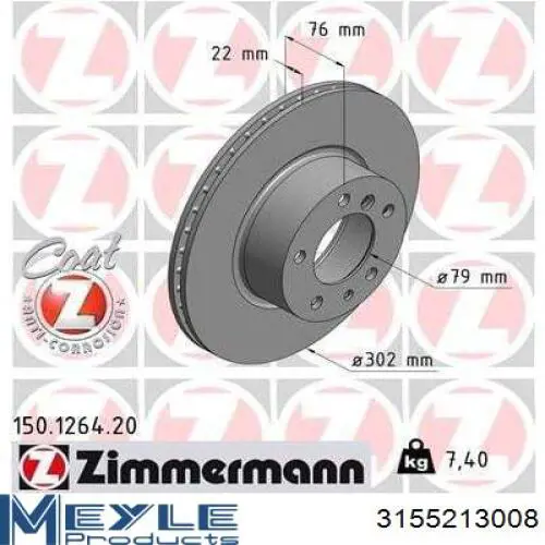  Freno de disco delantero para BMW 5 E34