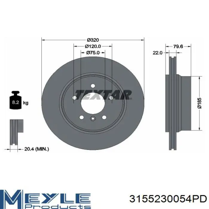  Disco de freno trasero para BMW X3 E83