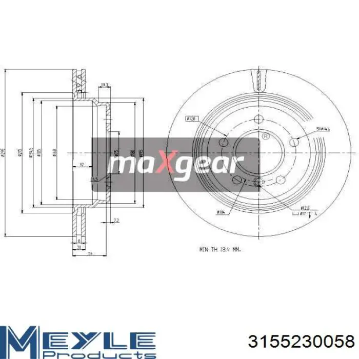  Disco de freno trasero para BMW 5 E39