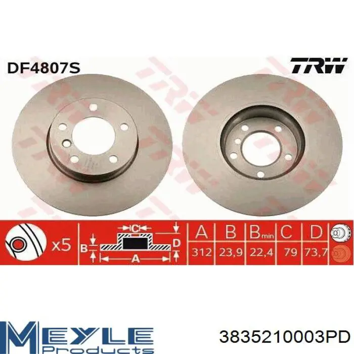  Freno de disco delantero para BMW X1 E84