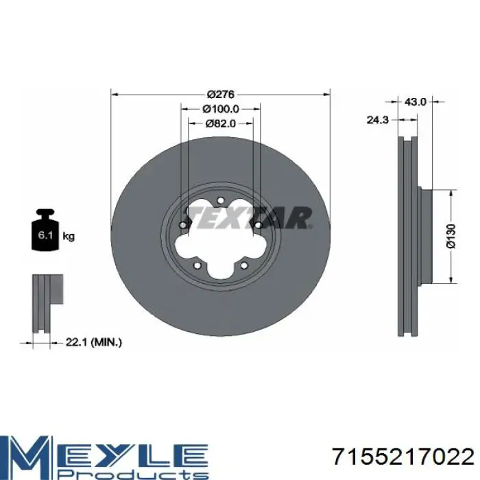  Freno de disco delantero para Ford Transit V184/5