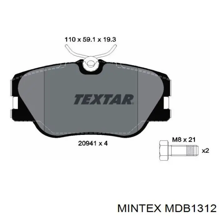 MDB1312 Mintex pastillas de freno delanteras