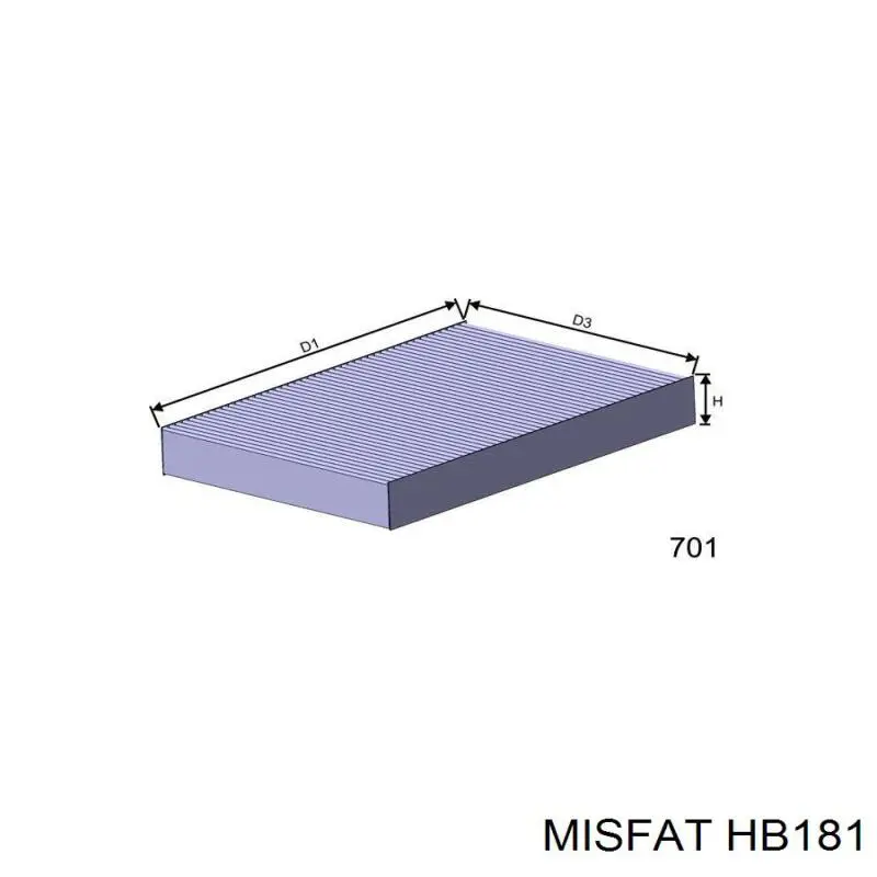 HB181 Misfat filtro de habitáculo