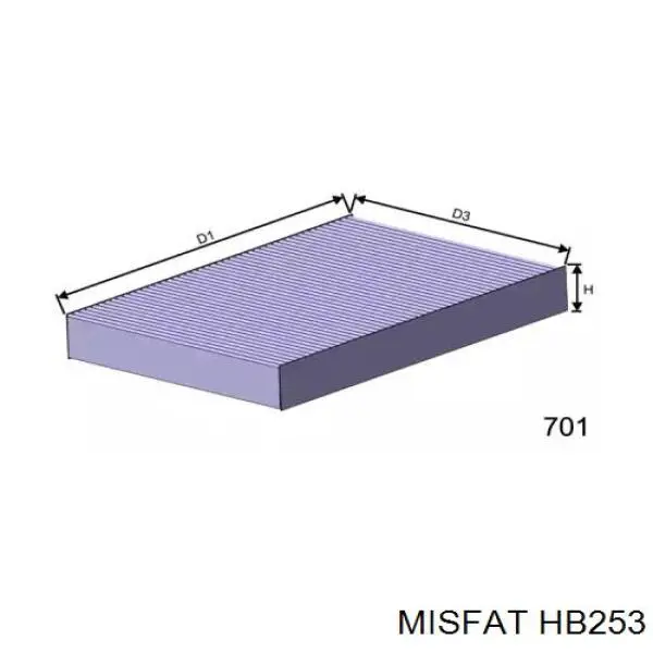 HB253 Misfat filtro de habitáculo