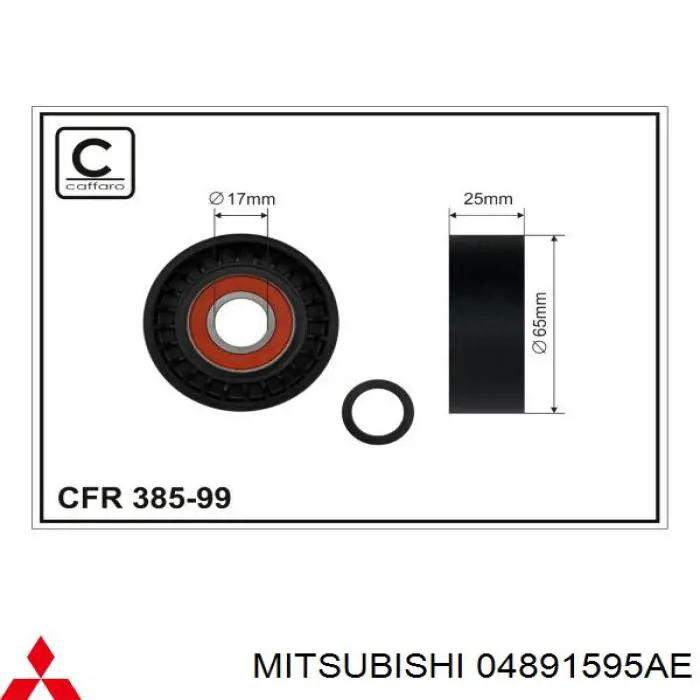 04891595AE Mitsubishi tensor de correa, correa poli v