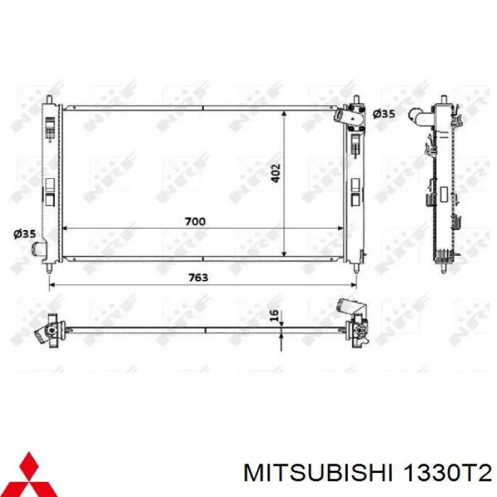 1330T2 Mitsubishi radiador refrigeración del motor