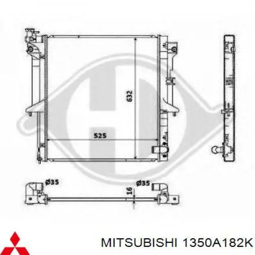 1350A182K Mitsubishi radiador refrigeración del motor