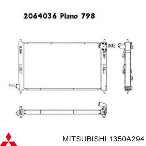 1350A294 Mitsubishi radiador refrigeración del motor