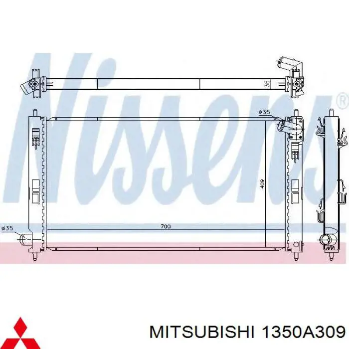 1350A309 Mitsubishi radiador refrigeración del motor