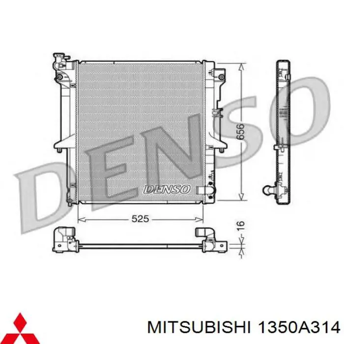 1350A314 Mitsubishi radiador refrigeración del motor