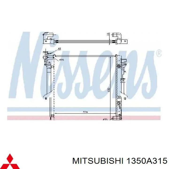 1350A315 Mitsubishi radiador refrigeración del motor