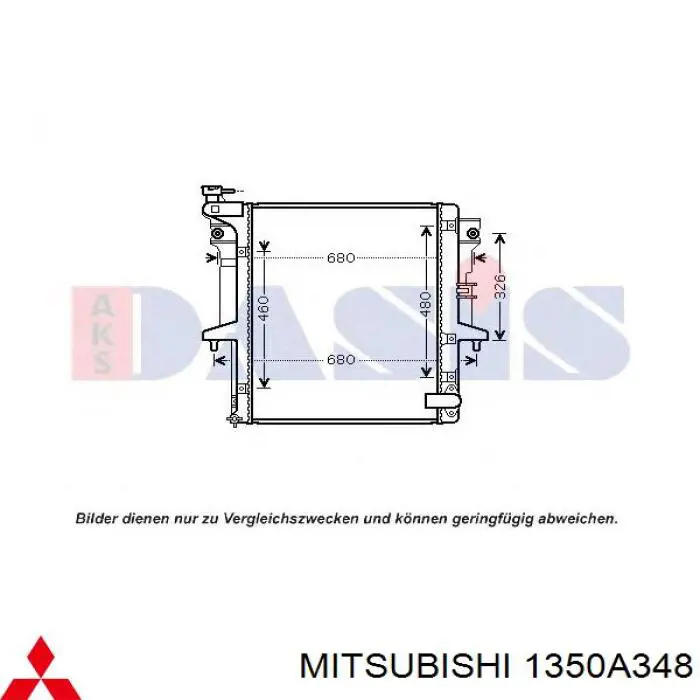 1350A348 Mitsubishi radiador refrigeración del motor