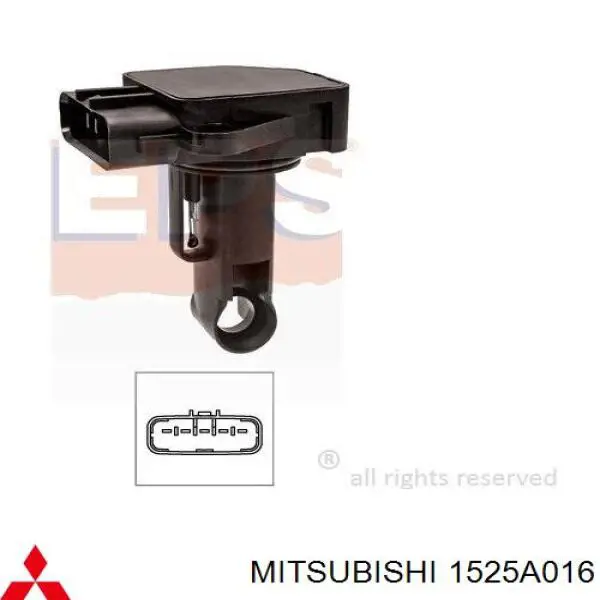 1525A016 Mitsubishi sensor de flujo de aire/medidor de flujo (flujo de aire masibo)