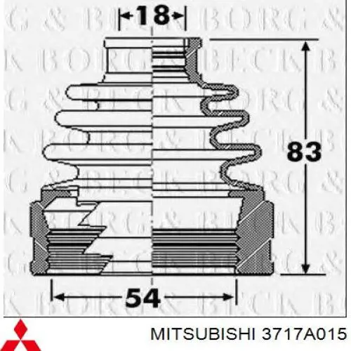 3717A015 Mitsubishi fuelle, árbol de transmisión trasero interior