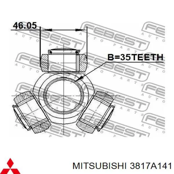 3817A141 Mitsubishi junta homocinética interior delantera izquierda