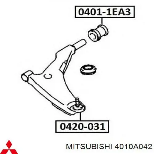 4010A042 Mitsubishi barra oscilante, suspensión de ruedas delantera, superior izquierda