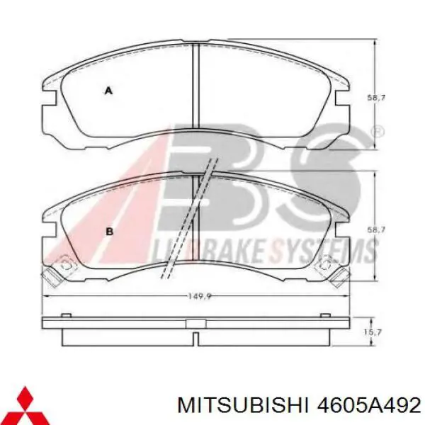 4605A492 Mitsubishi pastillas de freno delanteras