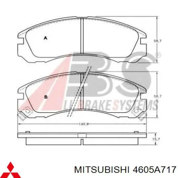 4605A717 Mitsubishi pastillas de freno delanteras