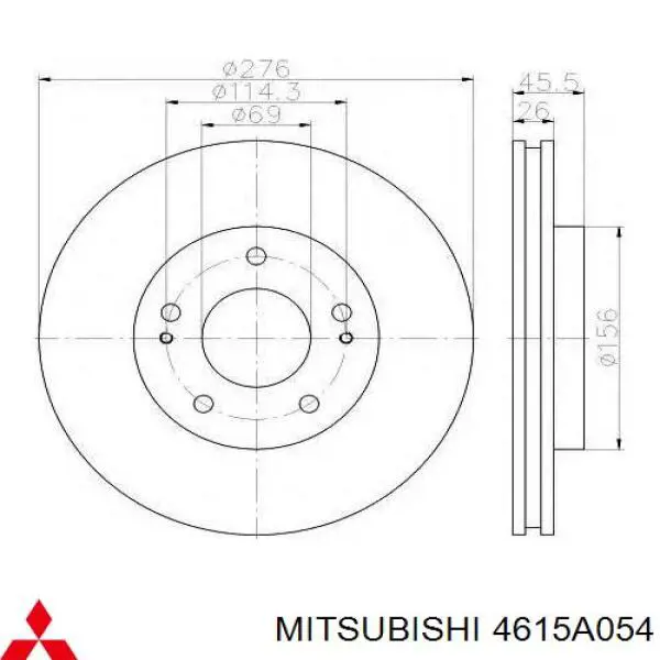 4615A054 Mitsubishi freno de disco delantero