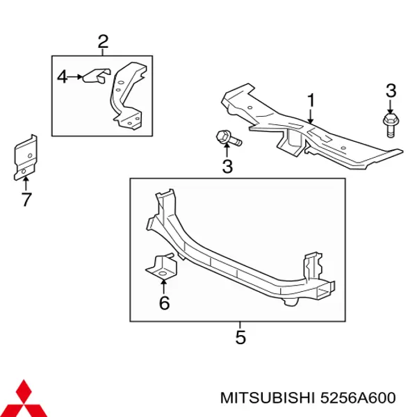 5256A600 Mitsubishi soporte de radiador superior (panel de montaje para foco)