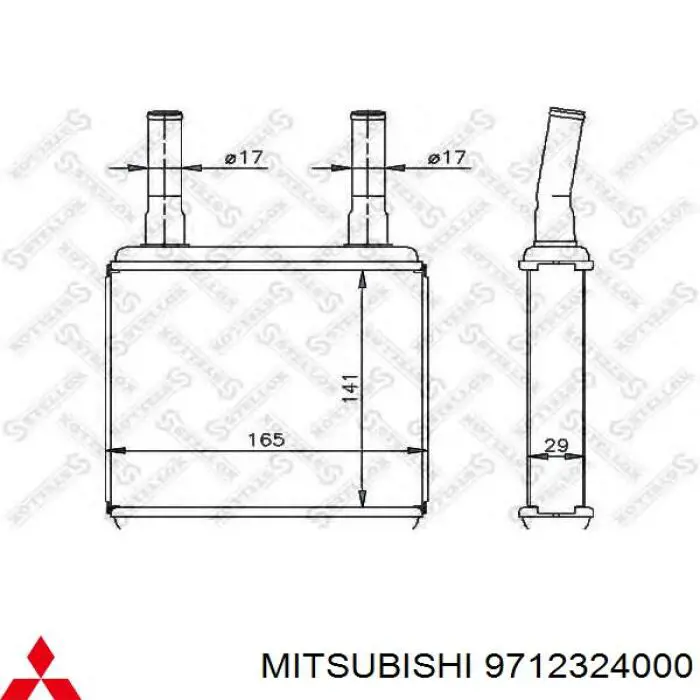 9712324000 Mitsubishi radiador de calefacción