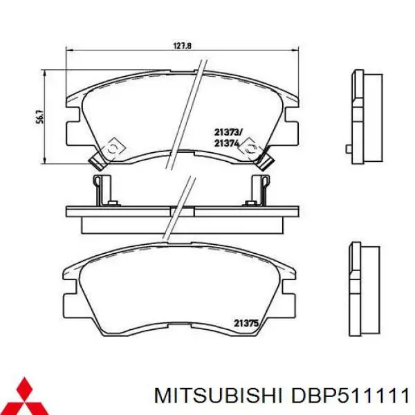 DBP511111 Mitsubishi pastillas de freno delanteras