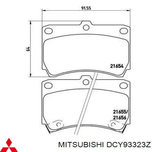 DCY93323Z Mitsubishi pastillas de freno delanteras